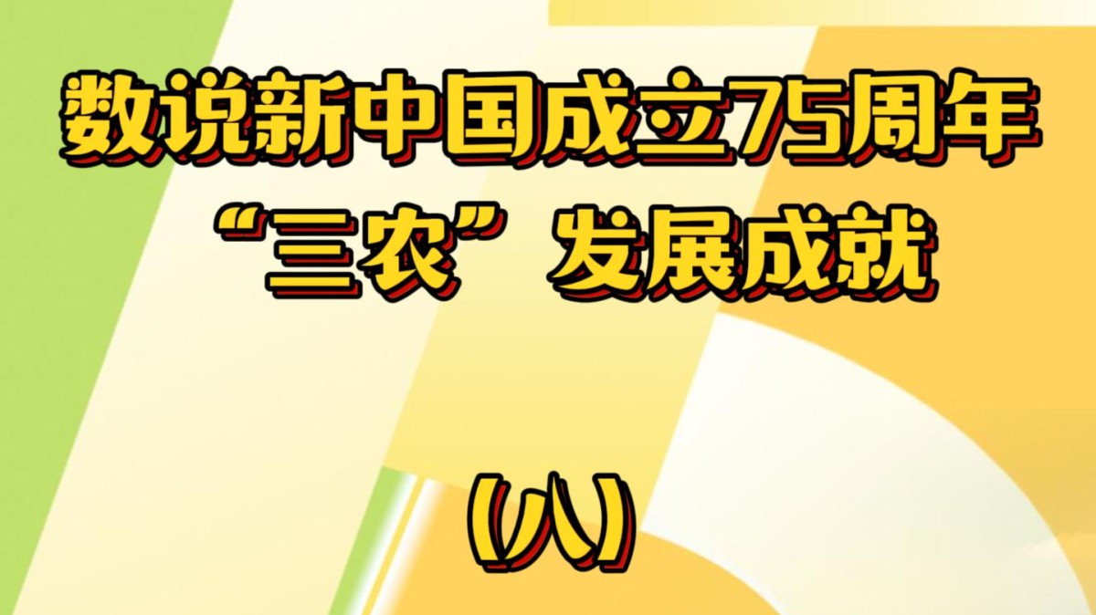 数说新中国成立75周年 “三农”发展成就（八）