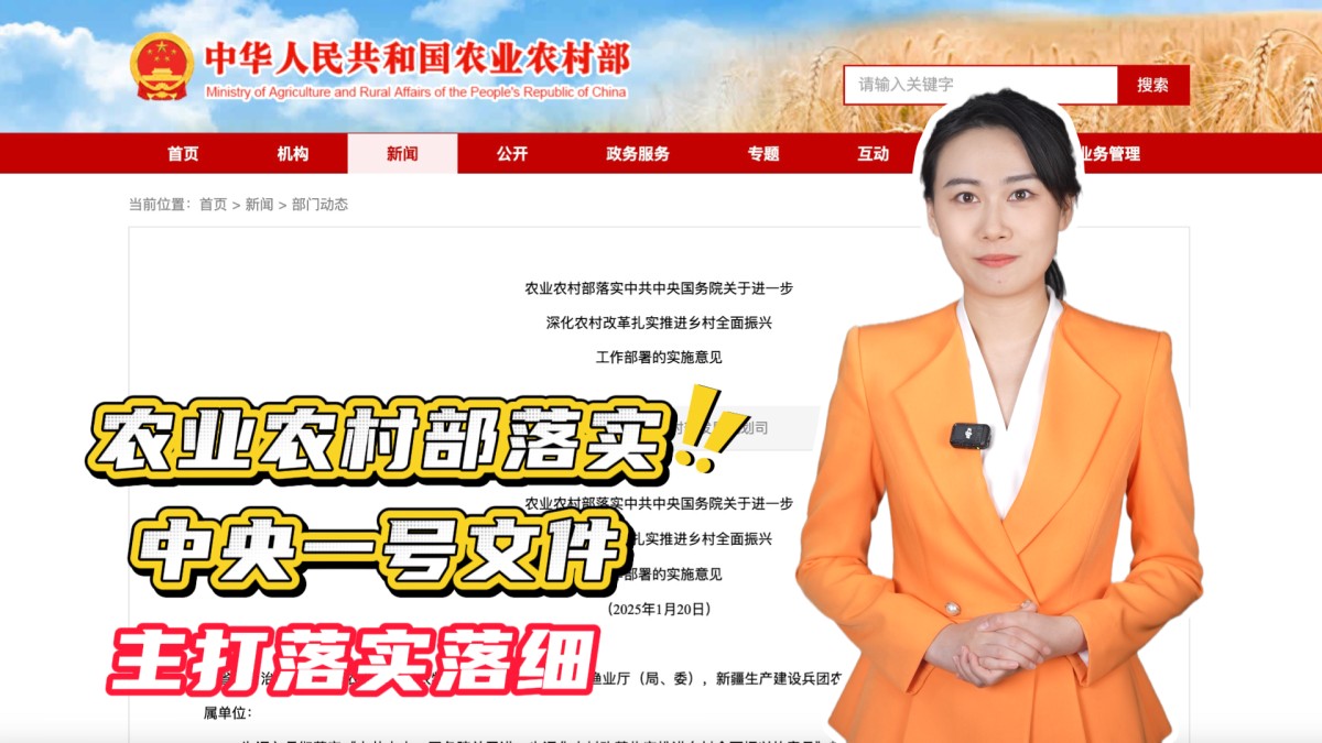 农业农村部落实中央一号文件，主打落实落细